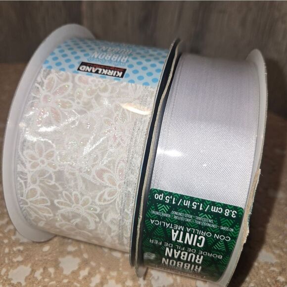 2 Kirkland Wire Edged Pattern with Ribbon 50 yrd x 1.5 new - Picture 1 of 14